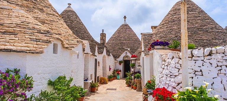 The trulli houses in Alberobello, Italy